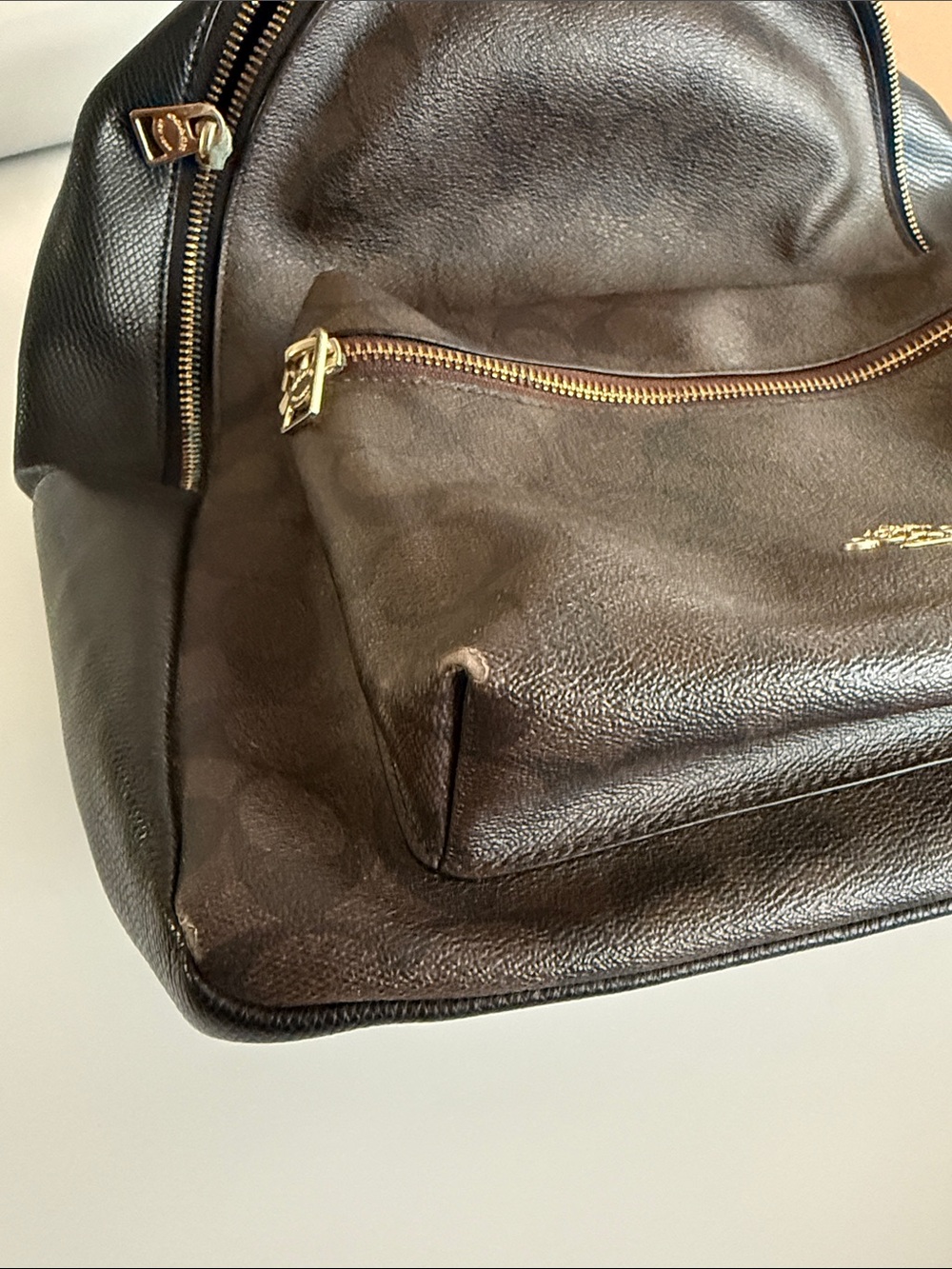 COACH Brown & Black Signature Canvas Backpack - Picture 3 of 5